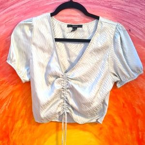 Sage Forever 21 cropped shirt. Size S